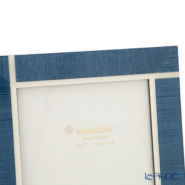 ナタリーニ フォトフレーム 13×18cm Cervinia ブルー×ホワイトライン（2L）