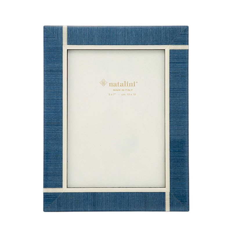 ナタリーニ フォトフレーム 13×18cm Cervinia ブルー×ホワイトライン（2L）