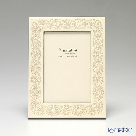 ナタリーニ 象嵌フォトフレーム 10×15cm MARRAKECH ホワイト