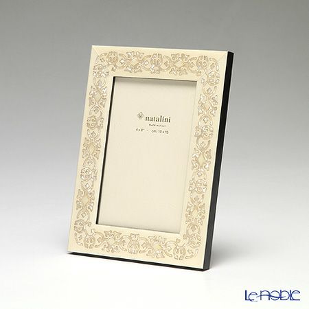 ナタリーニ 象嵌フォトフレーム 10×15cm MARRAKECH ホワイト