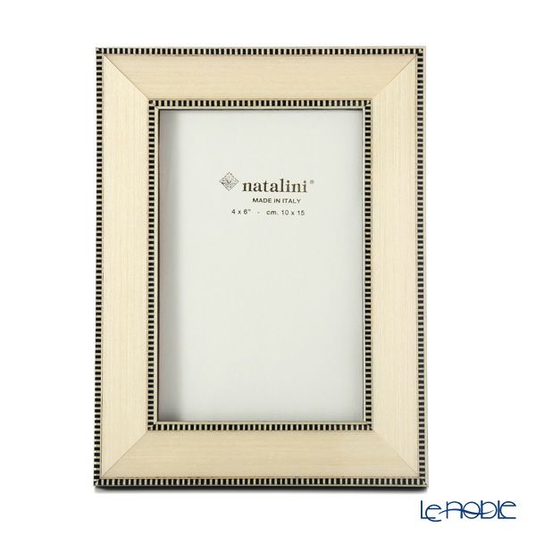 ナタリーニ 象嵌フォトフレーム 10×15cm Rt／30 ホワイト ブラックライン