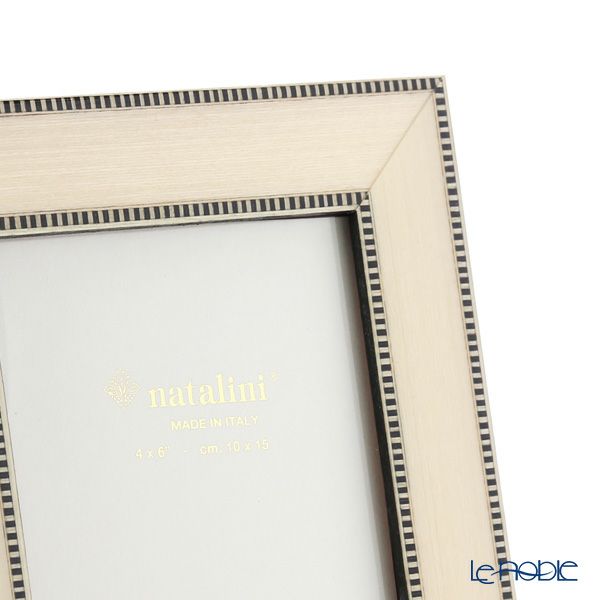 ナタリーニ 象嵌フォトフレーム 10×15cm Rt／30 ホワイト ブラックライン