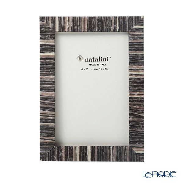 ナタリーニ 象嵌フォトフレーム 10×15cm 280／縞グレーホワイト