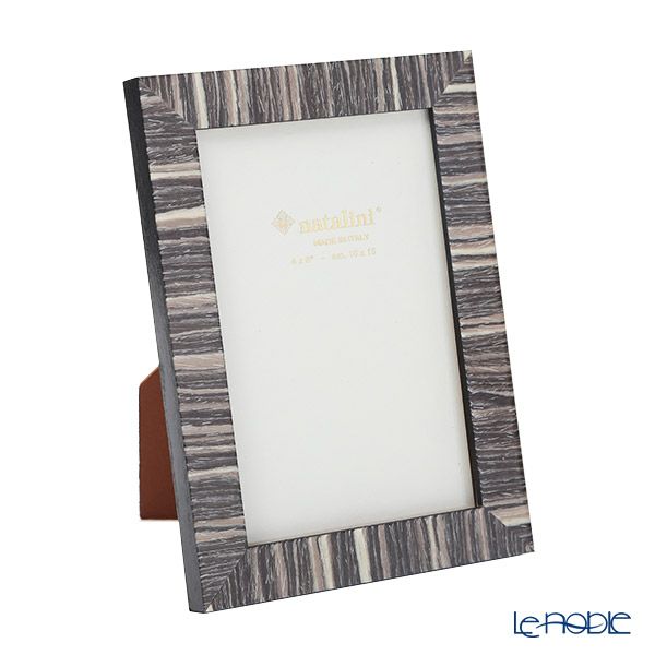 ナタリーニ 象嵌フォトフレーム 10×15cm 280／縞グレーホワイト