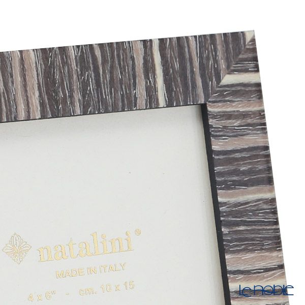 ナタリーニ 象嵌フォトフレーム 10×15cm 280／縞グレーホワイト
