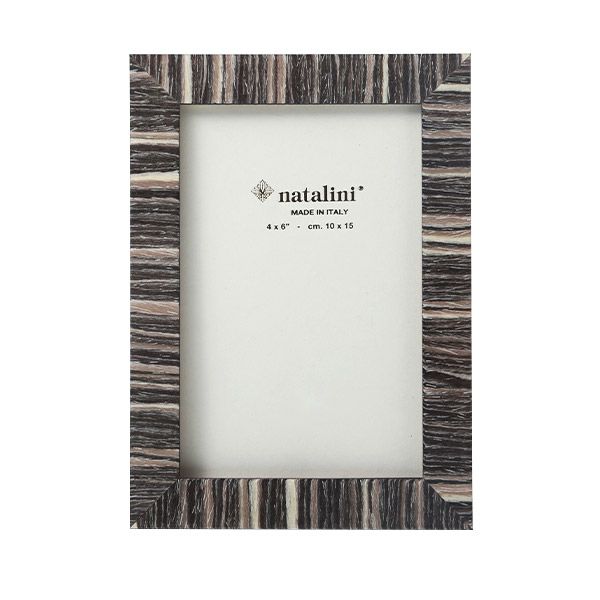 ナタリーニ 象嵌フォトフレーム 10×15cm 280／縞グレーホワイト