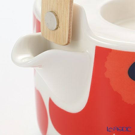 マリメッコ（marimekko） Unikko ウニッコ ティーポット ホワイト×レッド 17cm