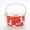 マリメッコ（marimekko） Unikko ウニッコ ティーポット ホワイト×レッド 17cm