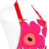 マリメッコ（marimekko） Pieni Unikko ピエニ ウニッコ エプロン ホワイト×レッド 着丈84×身幅83cm コットン