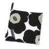 マリメッコ（marimekko） Pieni Unikko ピエニ ウニッコ ポットホルダー ホワイト×ブラック 21×21cm コットン