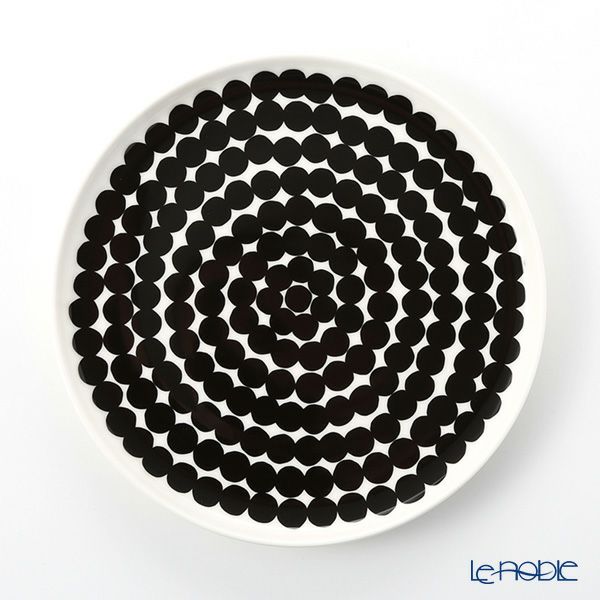 マリメッコ（marimekko） Siirtolapuutarha シイルトラプータルハ／市民菜園 プレート 20cm（ホワイト×ブラック）