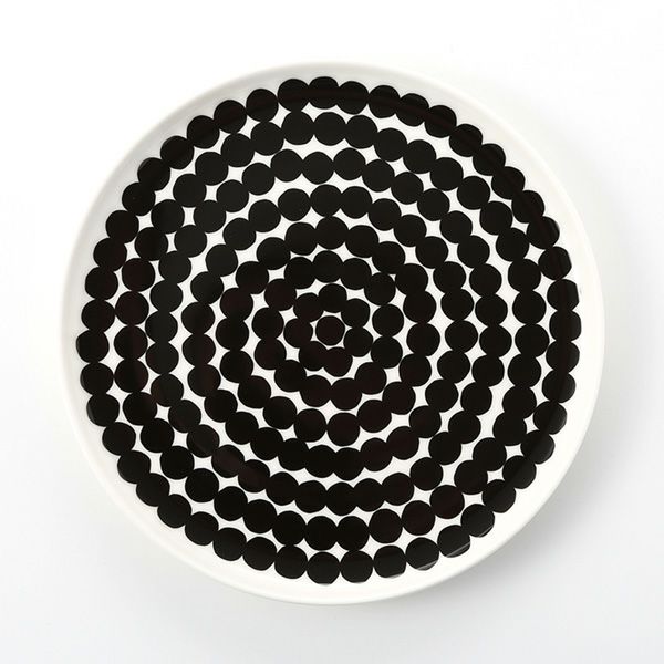 マリメッコ（marimekko） Siirtolapuutarha シイルトラプータルハ／市民菜園 プレート 20cm（ホワイト×ブラック）