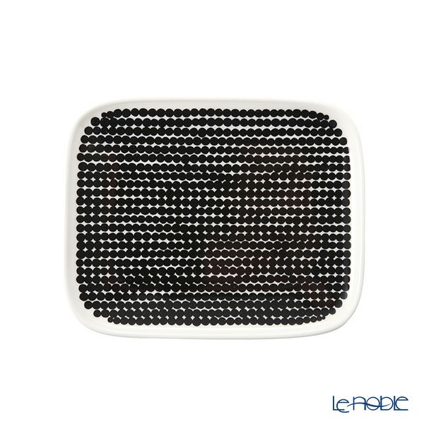 マリメッコ（marimekko） Rasymatto ラシィマット／使い込まれたラグ プレート ホワイト×ブラック 067844-190