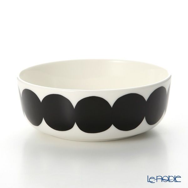 マリメッコ（marimekko） Rasymatto ラシィマット／使い込まれたラグ ボウル ホワイト×ブラック 400ml