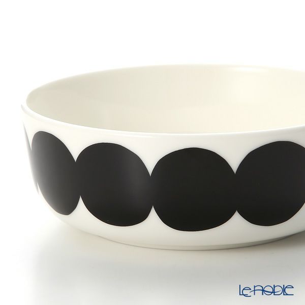 マリメッコ（marimekko） Rasymatto ラシィマット／使い込まれたラグ ボウル ホワイト×ブラック 400ml