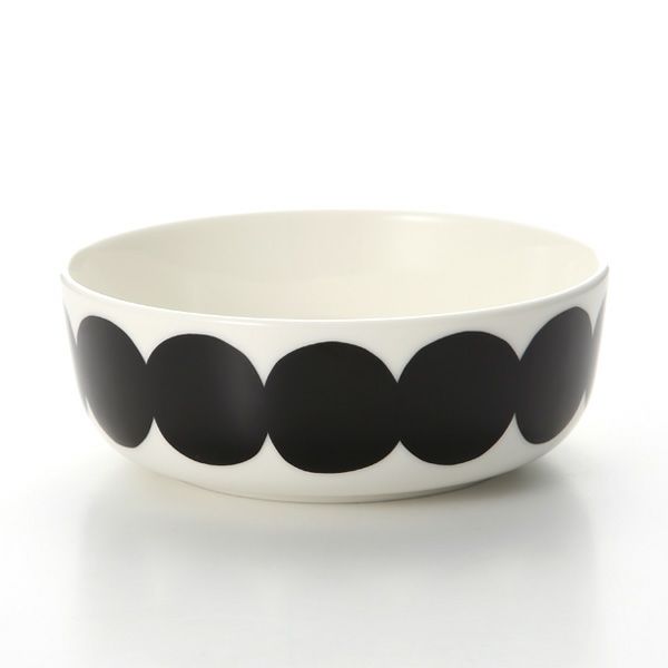 マリメッコ（marimekko） Rasymatto ラシィマット／使い込まれたラグ ボウル ホワイト×ブラック 400ml