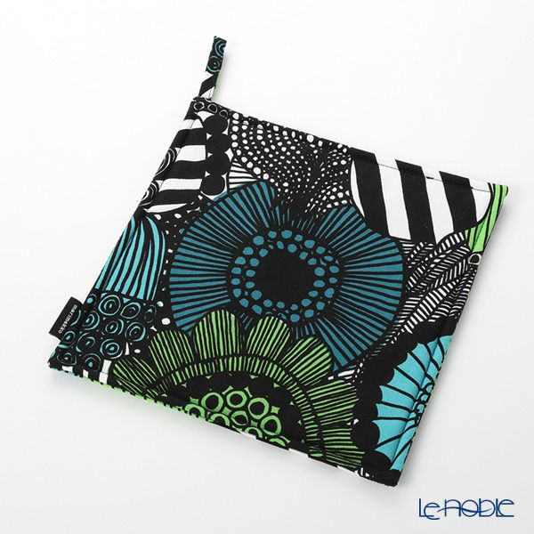 マリメッコ（marimekko） Pieni Siirtolapuutarha ピエニ シイルトラプータルハ／市民菜園 ポットホルダー WH×BK 21×21cm コットン
