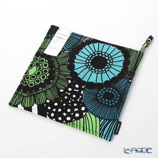 マリメッコ（marimekko） Pieni Siirtolapuutarha ピエニ シイルトラプータルハ／市民菜園 ポットホルダー WH×BK 21×21cm コットン