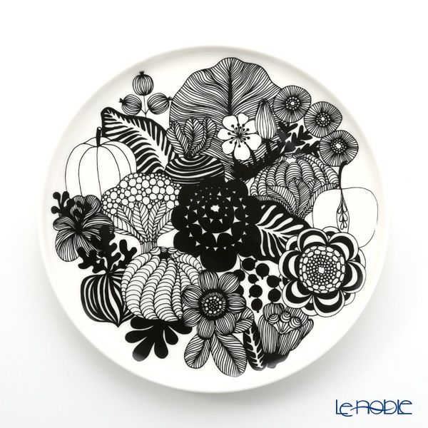 マリメッコ（marimekko） Siirtolapuutarha シイルトラプータルハ／市民菜園 プレート 20cm（ブラック）
