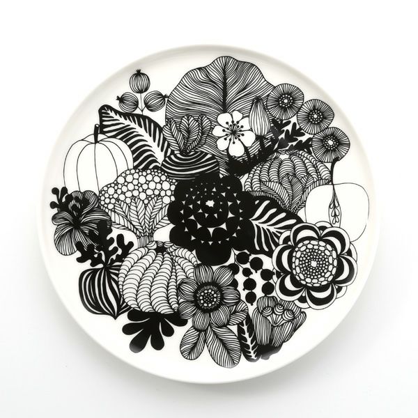 マリメッコ（marimekko） Siirtolapuutarha シイルトラプータルハ／市民菜園 プレート 20cm（ブラック）