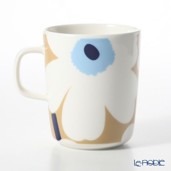 マリメッコ（marimekko） Unikko ウニッコ 18SS マグカップ ベージュ×オフホワイト×ブルー 250ml