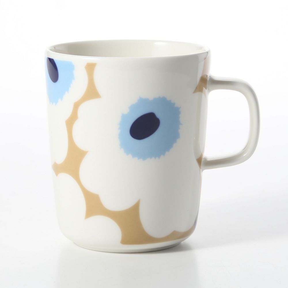 マリメッコ（marimekko） Unikko ウニッコ 18SS マグカップ ベージュ×オフホワイト×ブルー 250ml