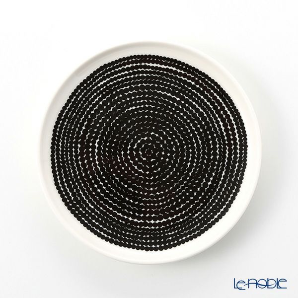 マリメッコ（marimekko） Rasymatto ラシィマット／使い込まれたラグ 18SS プレート ホワイト×ブラック 13.5cm