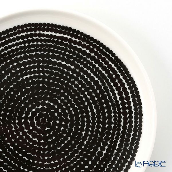 マリメッコ（marimekko） Rasymatto ラシィマット／使い込まれたラグ 18SS プレート ホワイト×ブラック 13.5cm
