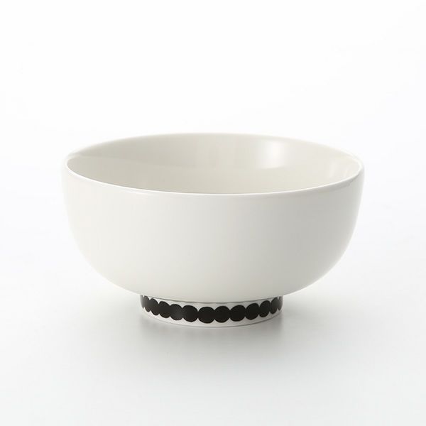 マリメッコ（marimekko） Rasymatto ラシィマット／使い込まれたラグ 18AW ボウル ホワイト×ブラック 300ml