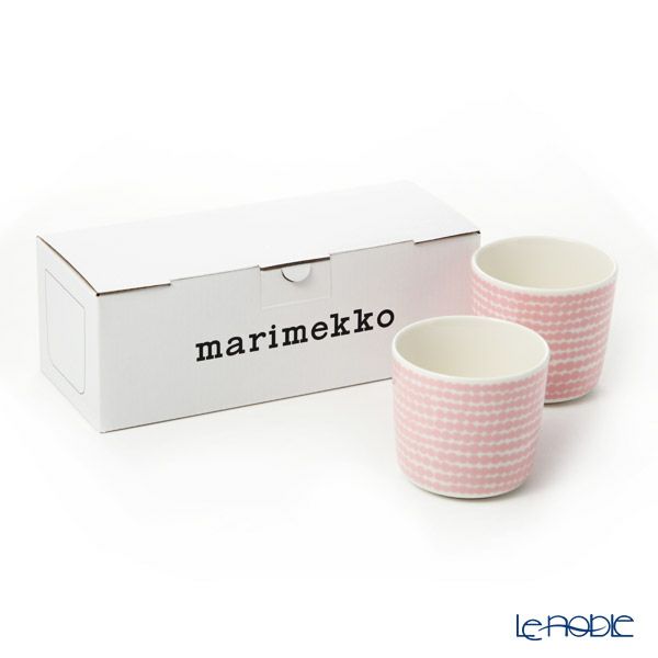 マリメッコ（marimekko） Siirtolapuutarha シイルトラプータルハ／市民菜園 コーヒーカップセット（ハンドルなし） ホワイト×ピンク 069997-103