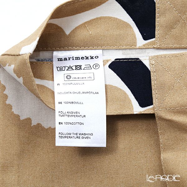 マリメッコ（marimekko） Unikko ウニッコ ファブリックバッグ 43cm ホワイト×ベージュ×ダークブルー コットン 069915-185／20SS