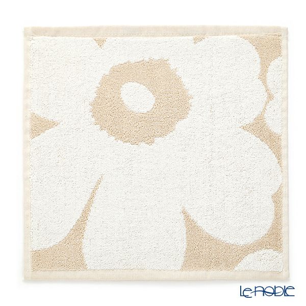 マリメッコ（marimekko） Unikko ウニッコ ミニタオル ベージュ×ホワイト 30×30cm コットン 070233-810