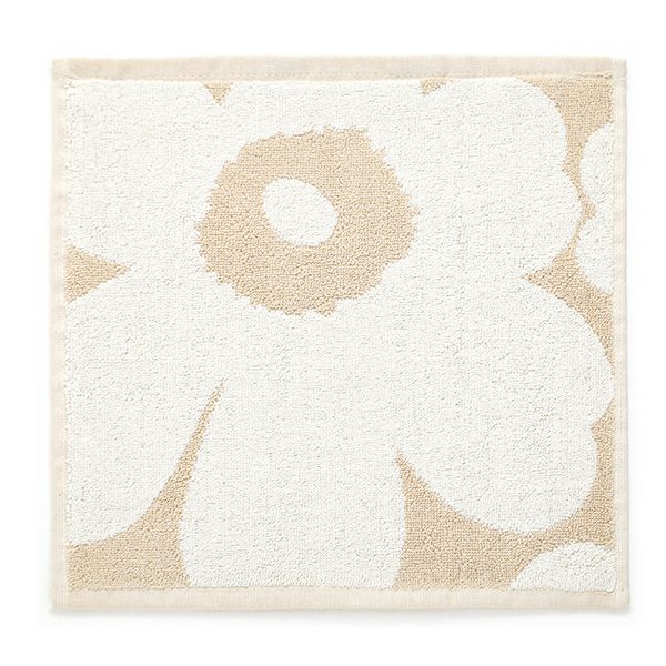 マリメッコ（marimekko） Unikko ウニッコ ミニタオル ベージュ×ホワイト 30×30cm コットン 070233-810