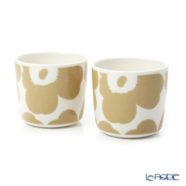 マリメッコ（marimekko） Unikko ウニッコ コーヒーカップセット（ハンドルなし） ホワイト×ベージュ 070397-180／20SS