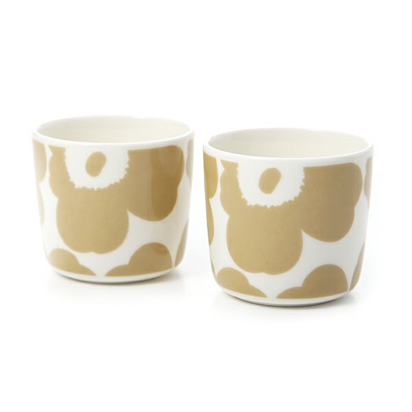 マリメッコ（marimekko） Unikko ウニッコ コーヒーカップセット（ハンドルなし） ホワイト×ベージュ 070397-180／20SS