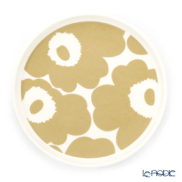 マリメッコ（marimekko） Unikko ウニッコ プレート 20cm ホワイト×ベージュ 070399-180／20SS