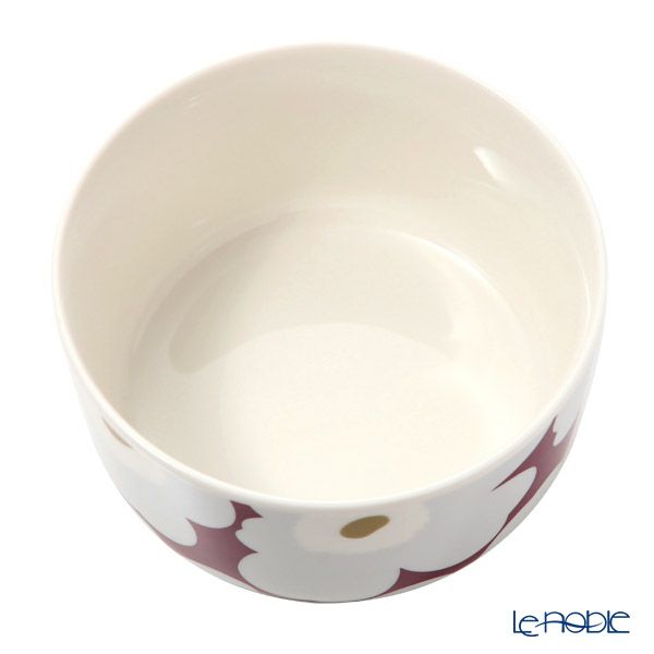 マリメッコ（marimekko） ウニッコ ボウル 500ml（ワインレッド×グレー×オリーブ） 070638-396／20AW