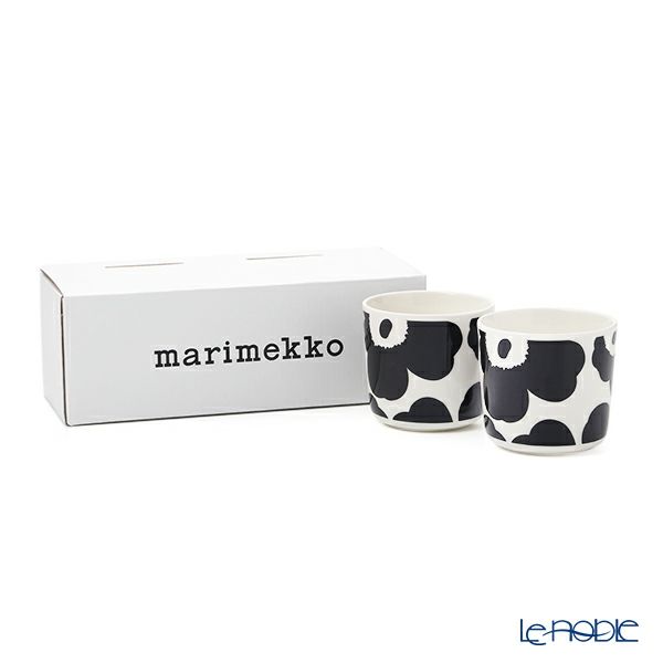 マリメッコ（marimekko） Unikko ウニッコ コーヒーカップセット （ハンドルなし） ホワイト×ブラック 070637-190／21SS