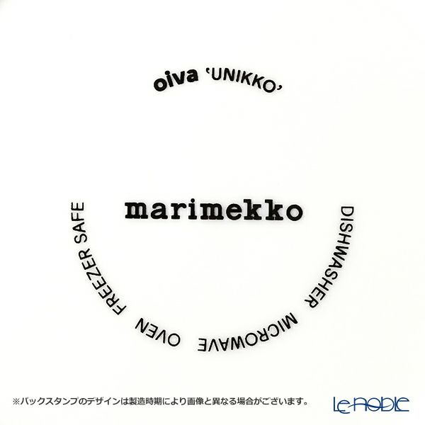 マリメッコ（marimekko） Unikko ウニッコ プレート 12.5×15.5cm（ホワイト×ブラック） 071067-190／21SS