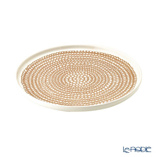 マリメッコ（marimekko） Siirtolapuutarha シイルトラプータルハ／市民菜園 プレート 20cm ホワイト×ベージュ 071872-180／22AW