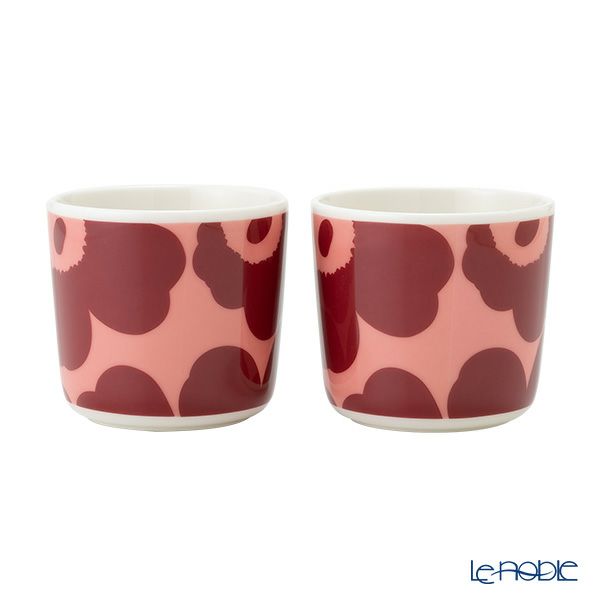 マリメッコ（marimekko） Unikko ウニッコ コーヒーカップセット（ハンドルなし） パウダー×ダークレッド 072051-133／22AW