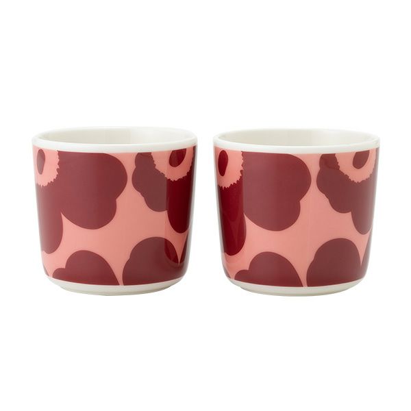 マリメッコ（marimekko） Unikko ウニッコ コーヒーカップセット（ハンドルなし） パウダー×ダークレッド 072051-133／22AW