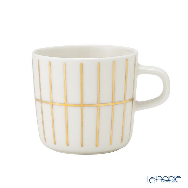 マリメッコ（marimekko） Tiiliskivi ティイリスキヴィ／煉瓦 れんが コーヒーカップ 200ml ホワイト×ゴールド 072040-120／22AW