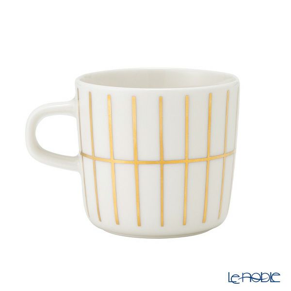 マリメッコ（marimekko） Tiiliskivi ティイリスキヴィ／煉瓦 れんが コーヒーカップ 200ml ホワイト×ゴールド 072040-120／22AW