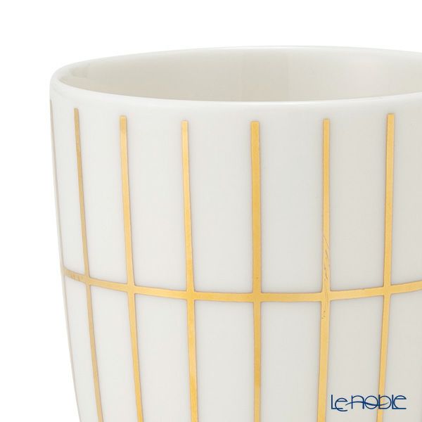 マリメッコ（marimekko） Tiiliskivi ティイリスキヴィ／煉瓦 れんが コーヒーカップ 200ml ホワイト×ゴールド 072040-120／22AW