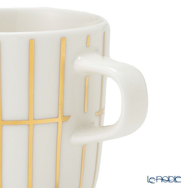 マリメッコ（marimekko） Tiiliskivi ティイリスキヴィ／煉瓦 れんが コーヒーカップ 200ml ホワイト×ゴールド 072040-120／22AW