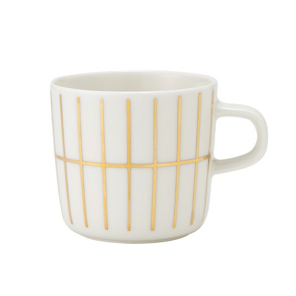 マリメッコ（marimekko） Tiiliskivi ティイリスキヴィ／煉瓦 れんが コーヒーカップ 200ml ホワイト×ゴールド 072040-120／22AW