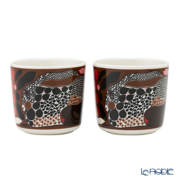 マリメッコ（marimekko） Rusakko ルサッコ／茶色のウサギ コーヒーカップセット（ハンドルなし） ブラウン×レッド 072027-186／22AW