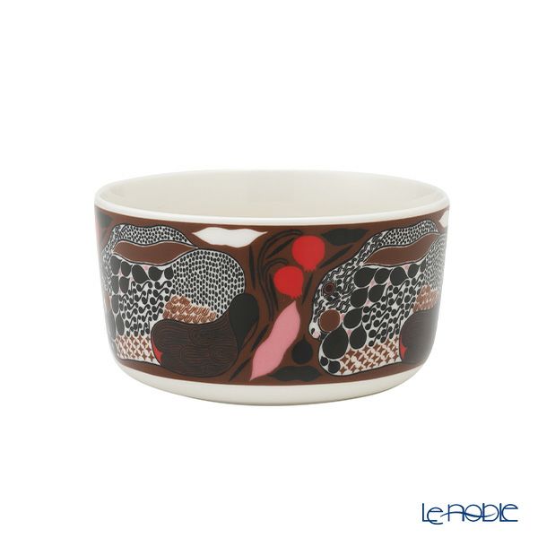 マリメッコ（marimekko） Rusakko ルサッコ／茶色のウサギ ボウル 500ml ブラウン×レッド 072028-186／22AW