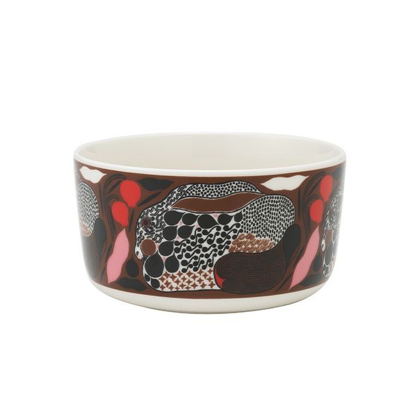 マリメッコ（marimekko） Rusakko ルサッコ／茶色のウサギ ボウル 500ml ブラウン×レッド 072028-186／22AW